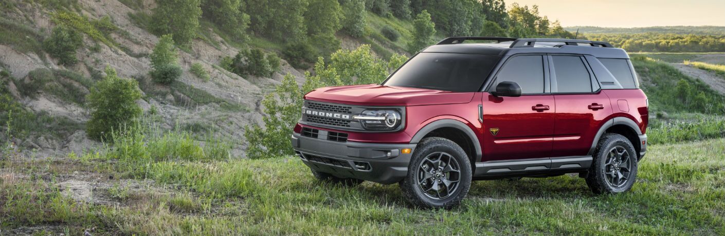 2021 Ford Bronco Sport side view in red