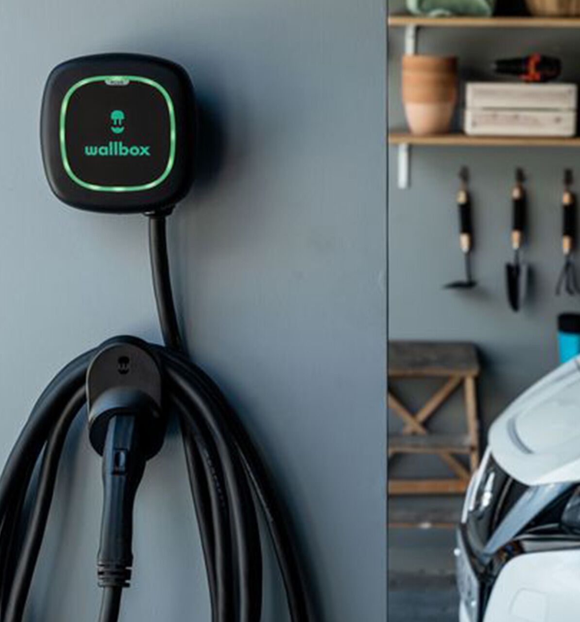 Wallbox charger charging a Nissan EV
