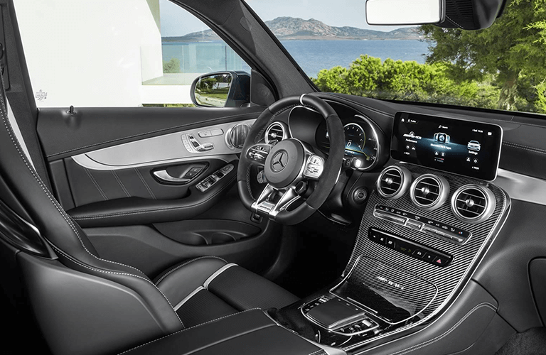 2022 Mercedes-AMG® GLC steering wheel and dash