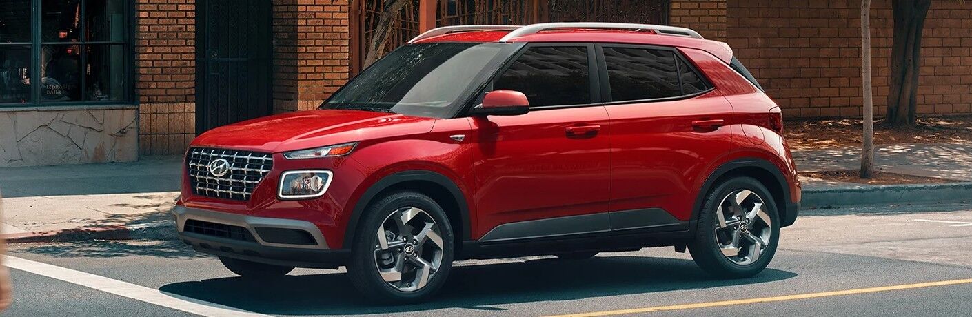 2026 Hyundai Venue side view in red