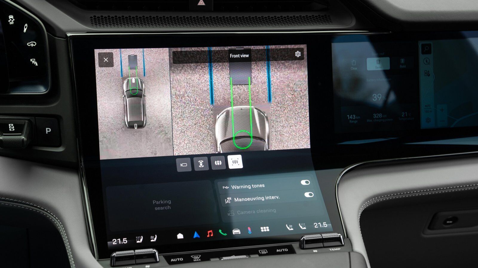 Porsche 3D Surround View camera image on the center display – Champion Porsche Pompano Beach, FL