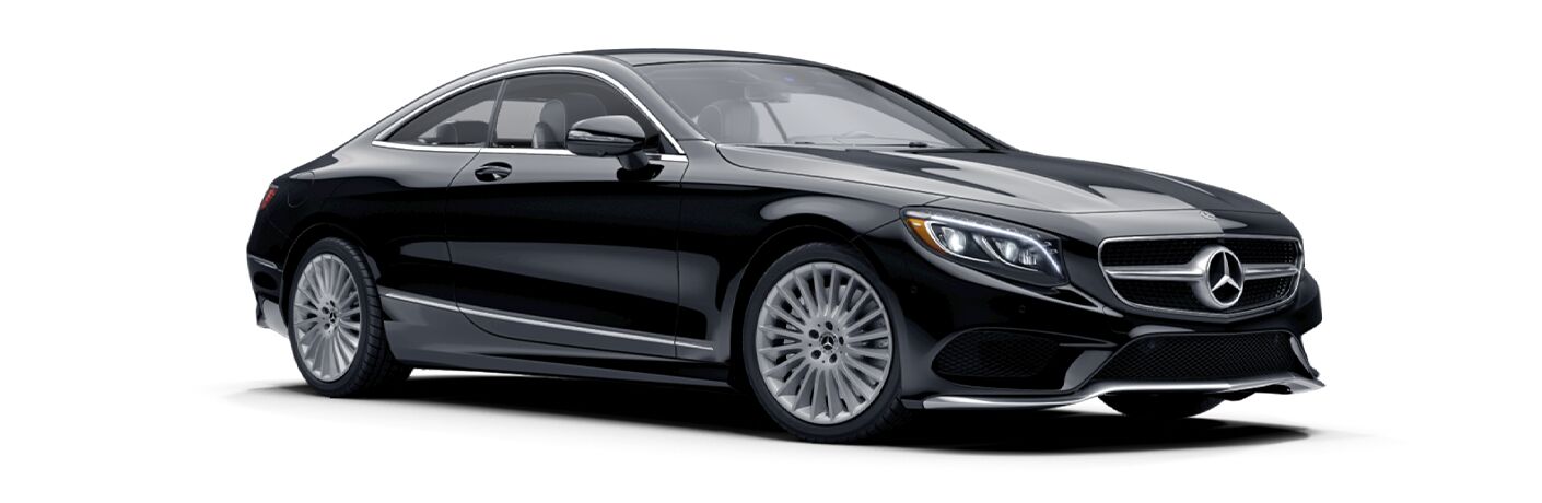 Black 2021 S class Coupe on display