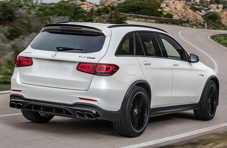 2022 MB GLC exterior rear fascia passenger side winding road