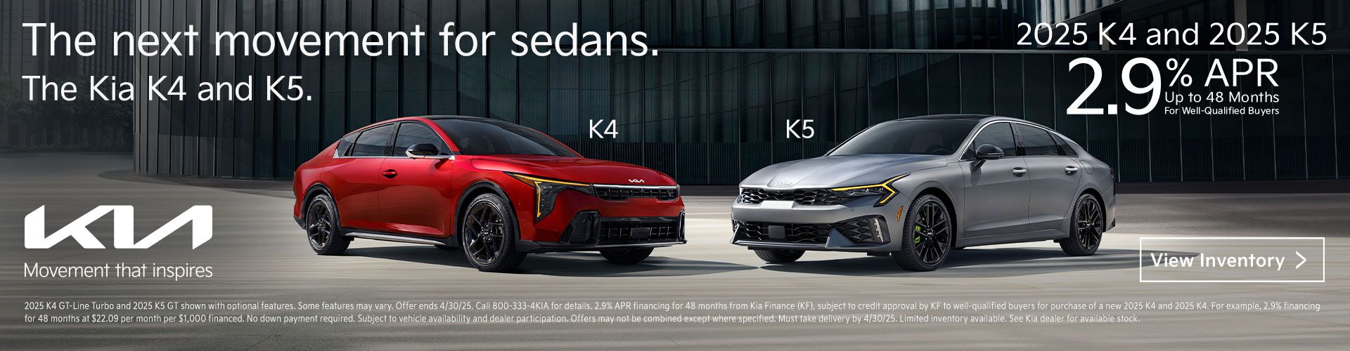 2025 K4 and K5 2.9 % Offer
