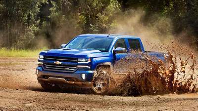 Chevy Silverado in mud