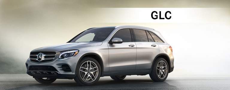 side view of silver Mercedes-Benz GLC