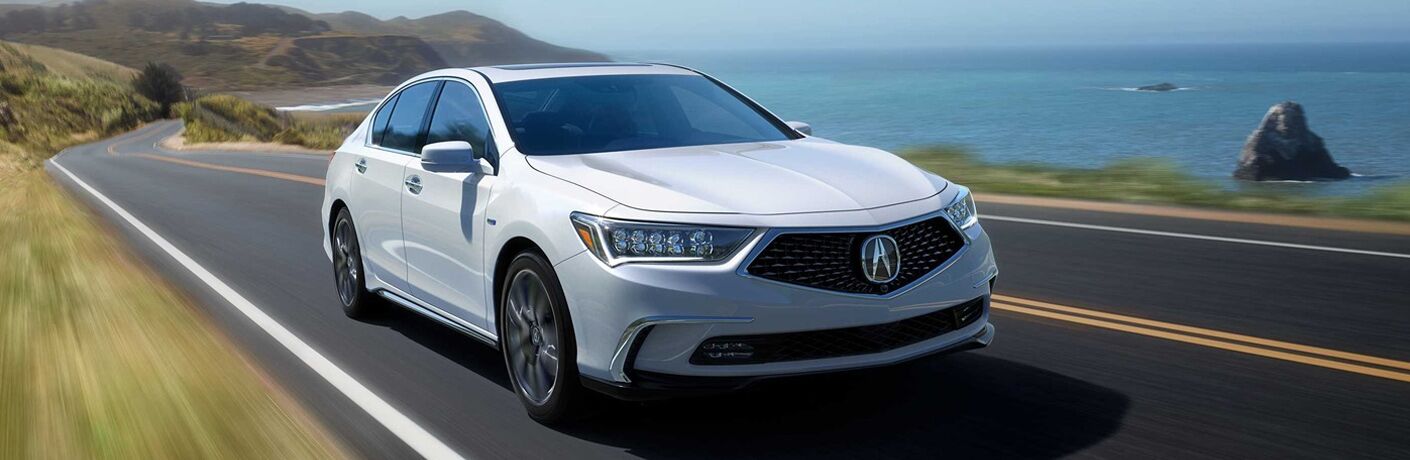 2018 Acura RLX driving on coastal highway
