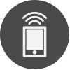 gray dot with smartphone icon