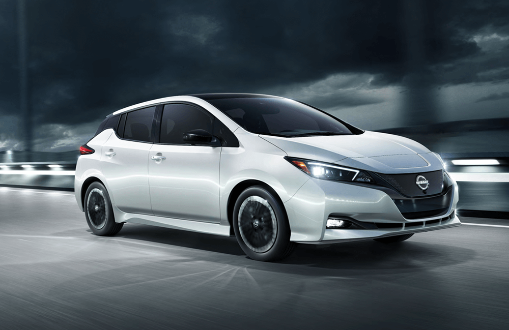 Nissan LEAF driving at night