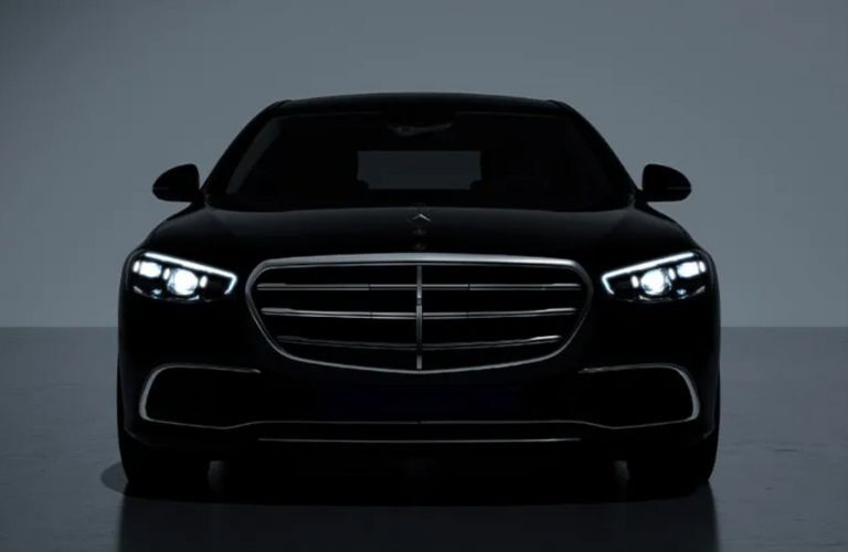 front view of the 2025 Mercedes-Benz S-Class Sedan with all LED exterior lighting