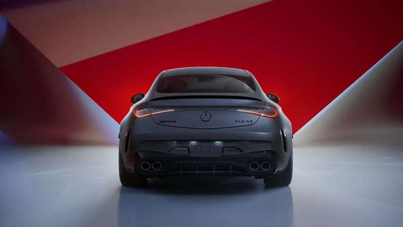 A rear exterior view of the 2025 Mercedes-Benz AMG® CLE 53 Coupe