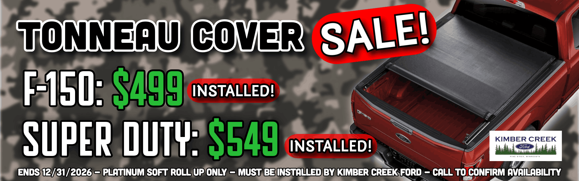 Tonneau Cover Sale
