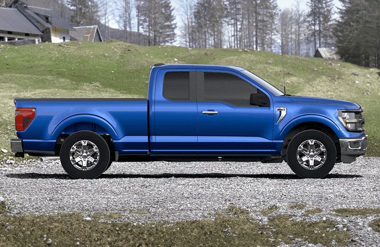 2024 Ford F-150 XLT side view in blue