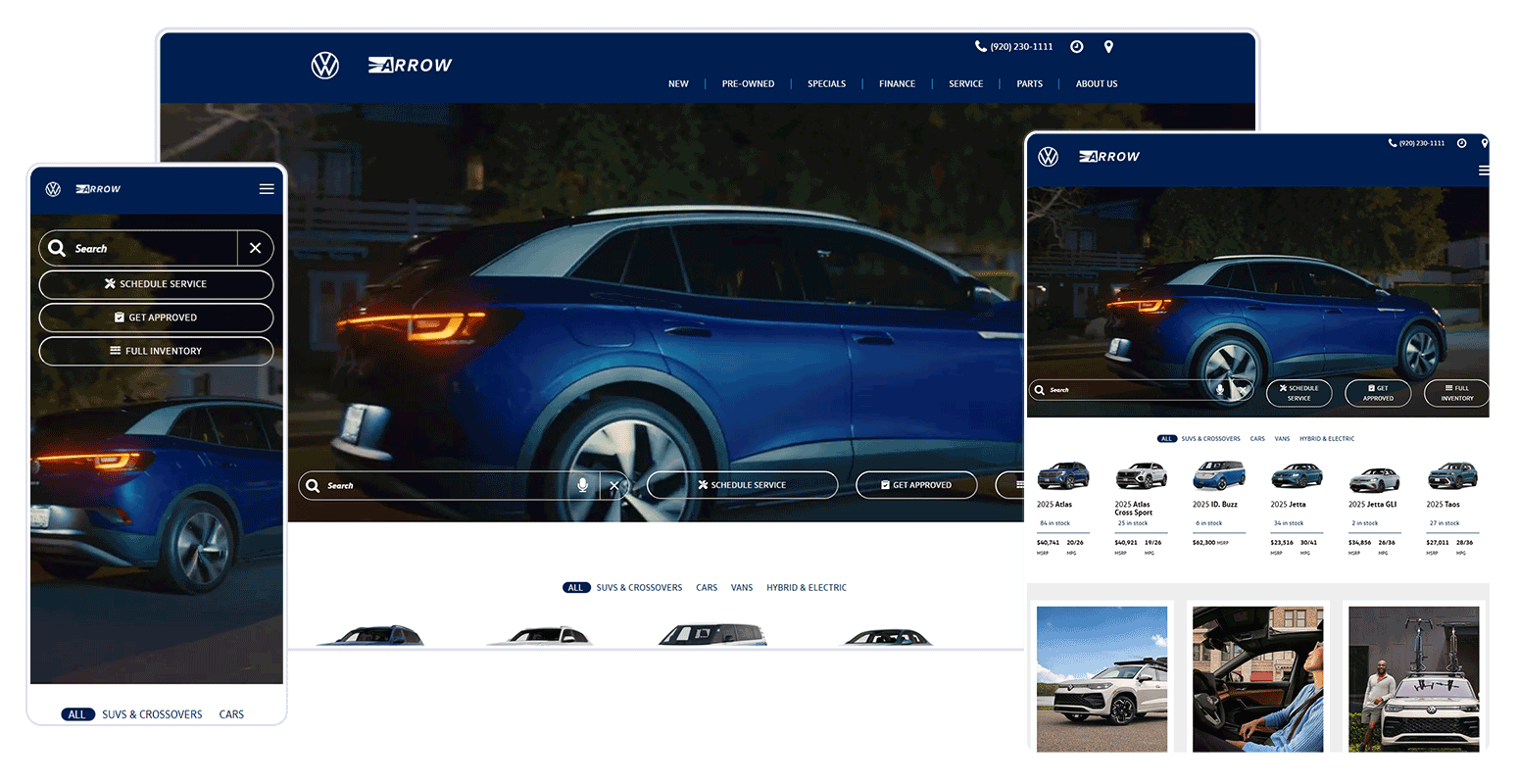 Arrow Volkswagen Responsive Website