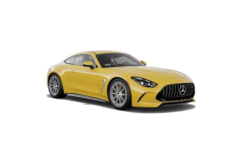 2025 Mercedes-Benz AMG GT front and side angle on white