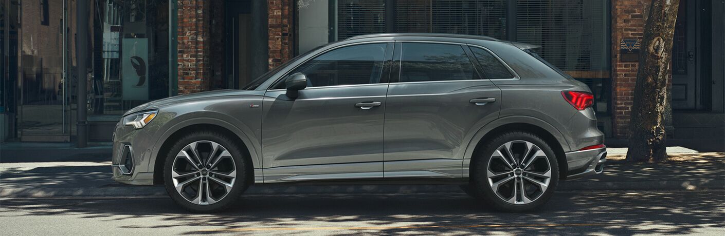 2020 Audi Q3 side view in a city