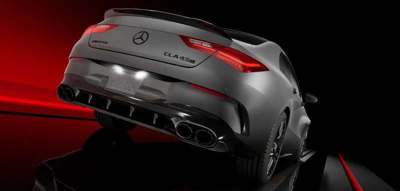 A rear quarter external view of the 2025 Mercedes-Benz CLA