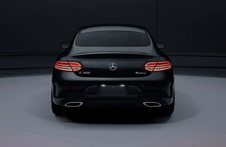 Rear view of the 2023 Mercedes-Benz C-Class Coupe parked