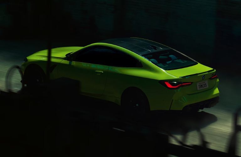 Rear three-quarter view of the 2024 BMW M4 Competition