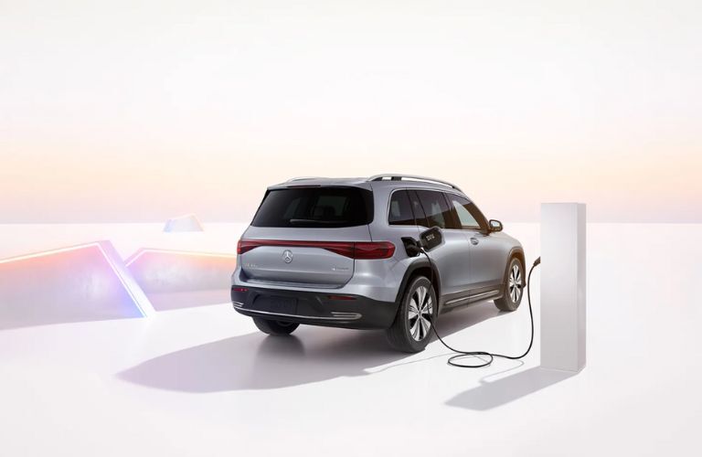 rear view of the 2024 Mercedes-Benz EQB getting charged