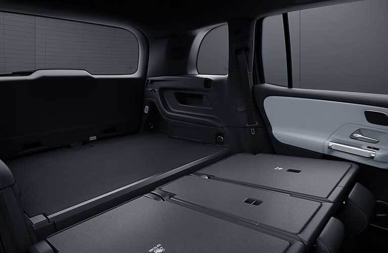 2020 MB GLB interior rear cargo space seats folded down