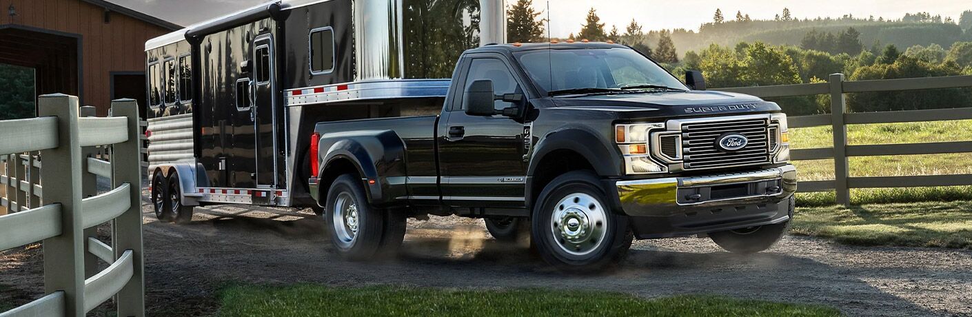 2021 Ford Super Duty pulling a trailer