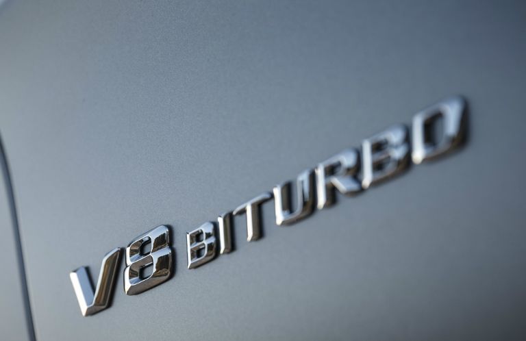 2017 Mercedes-AMG S63 Silver Exterior with Biturbo Emblem