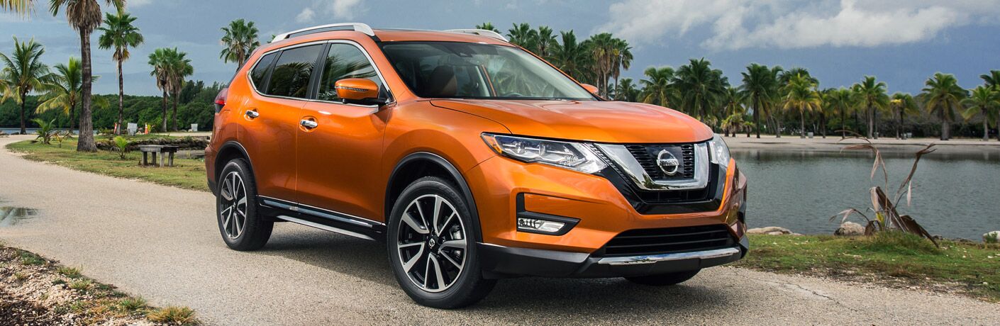 2017 Nissan Rogue parked on a trail