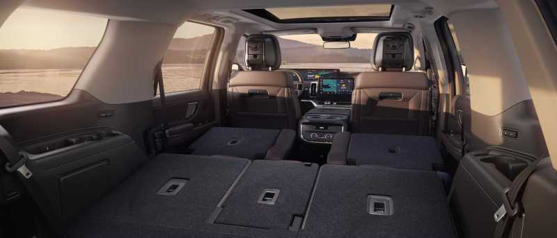 The 2027 Ford Expedition cargo area with all seats folded down