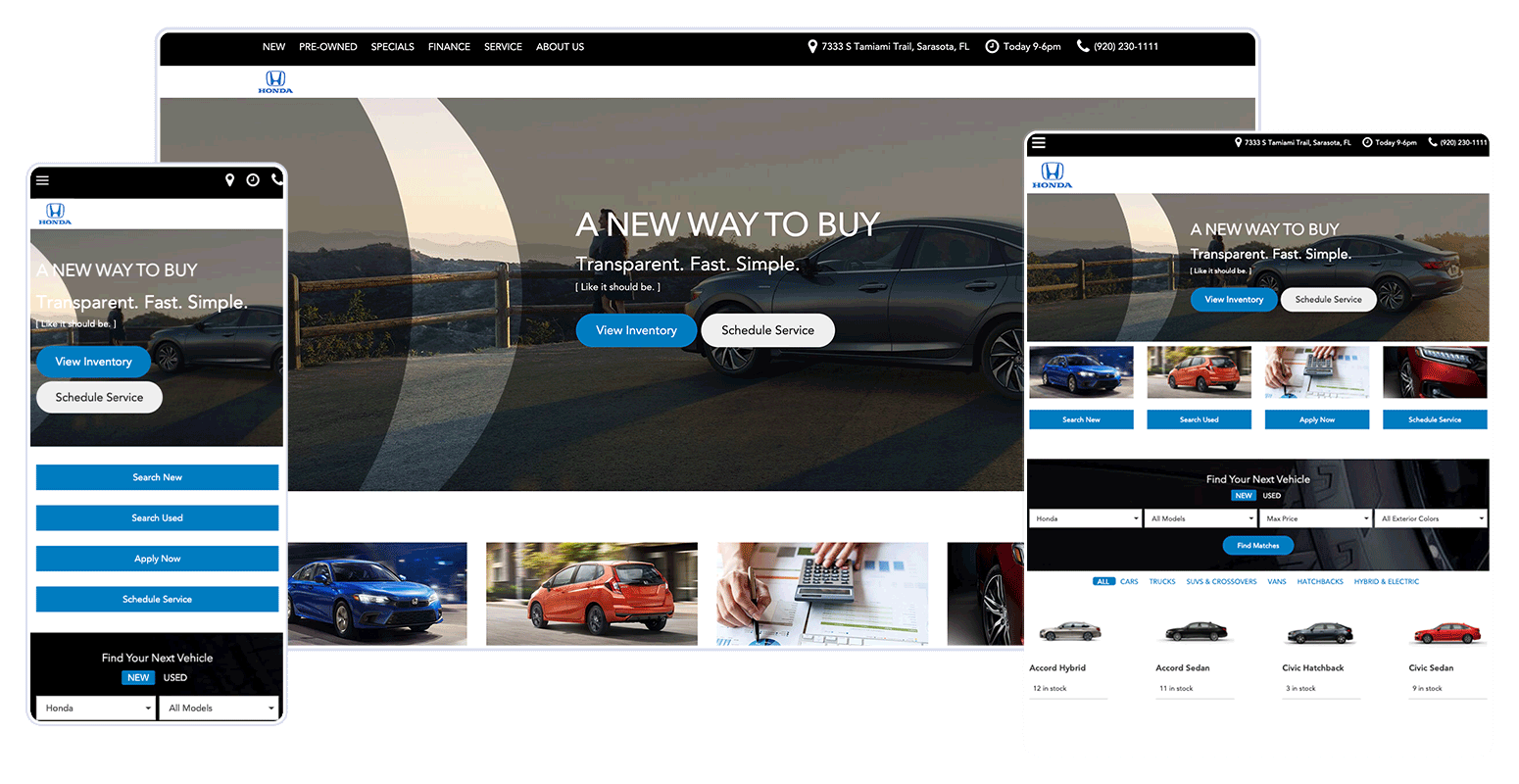 Team Honda Responsive Website