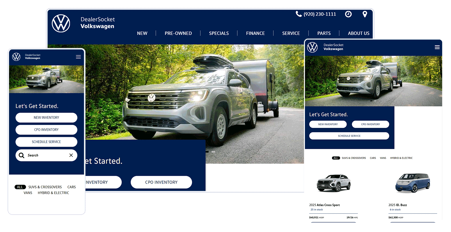 Pixel Volkswagen Responsive Website