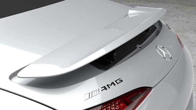 A the intelligently operated rear spoiler of the 2025 Mercedes-Benz AMG® SL 63 Roadster