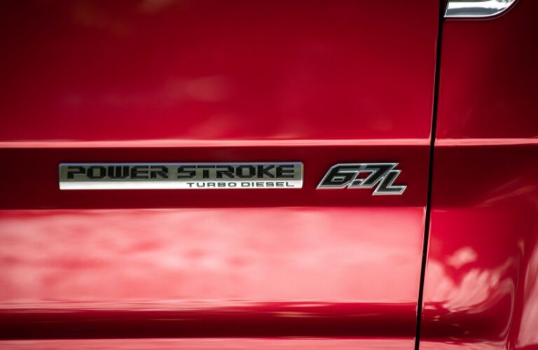 Power Stroke diesel badge on 2020 Ford Super Duty