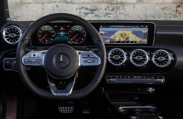 2021 MB A-Class interior steering wheel touchscreen