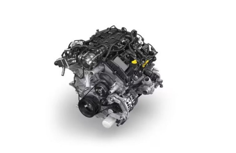 2025 Ford F-150 Platinum engine on white background