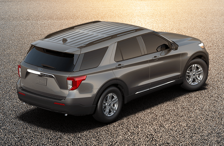 2023 Ford Explorer XLT rear, side, and top angle