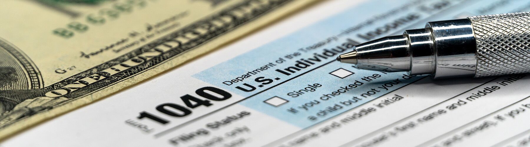 up close shot of tax return paperwork