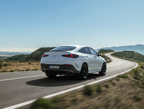 The all-new Mercedes-Benz GLE Coupe in MANUFAKTUR opalite white brigh
