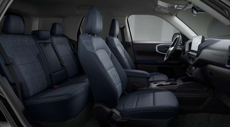 The two rows of seating in the Bronco Sport Heritage