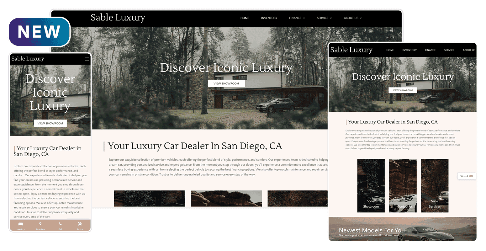 Sable Luxury Theme Device Screens Display