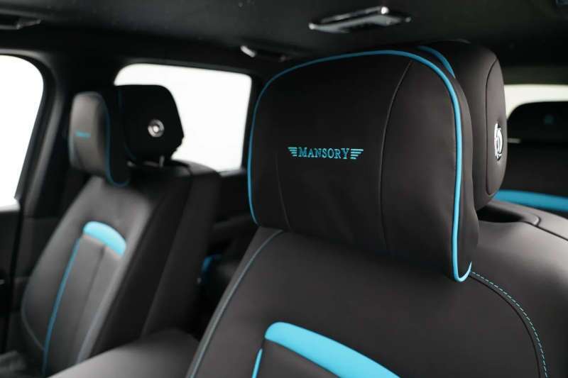 A detail of the hand stitched seating in the 2025 Rolls-Royce Cullinan Mansory