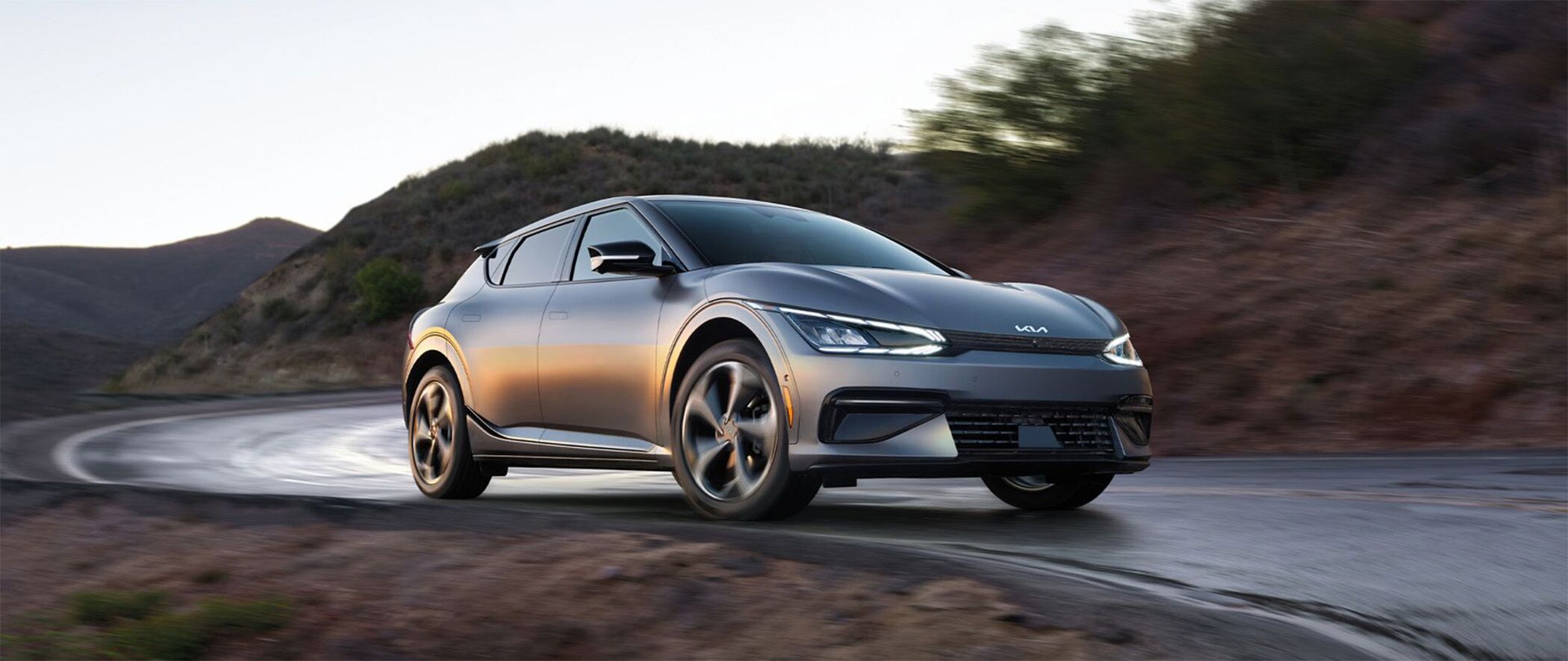 2024 Kia EV6 Driving up the mountain