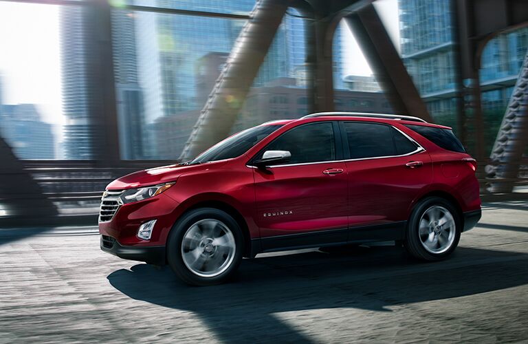 Red 2019 Chevy Equinox on a Bridge