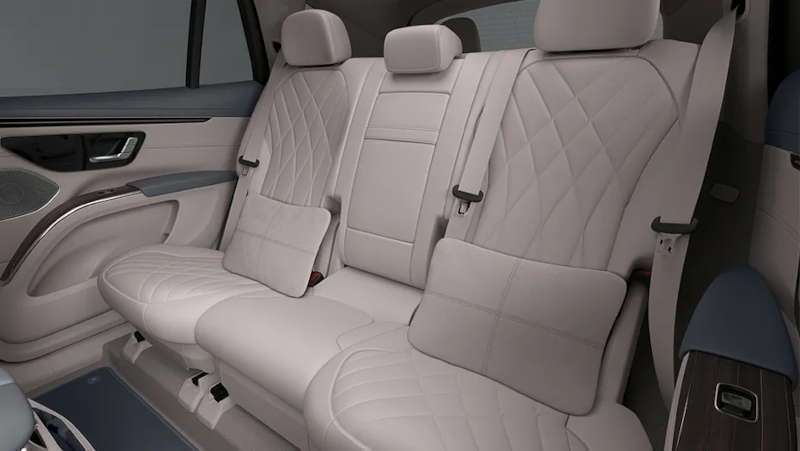 TThe comfortable and luxurious rear seating of the 2025 Mercedes-Benz EQS 450+ SUV near Scottsdale