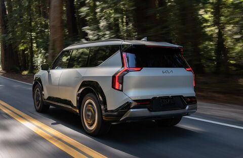 Rear view of the 2024 Kia EV9  Gray