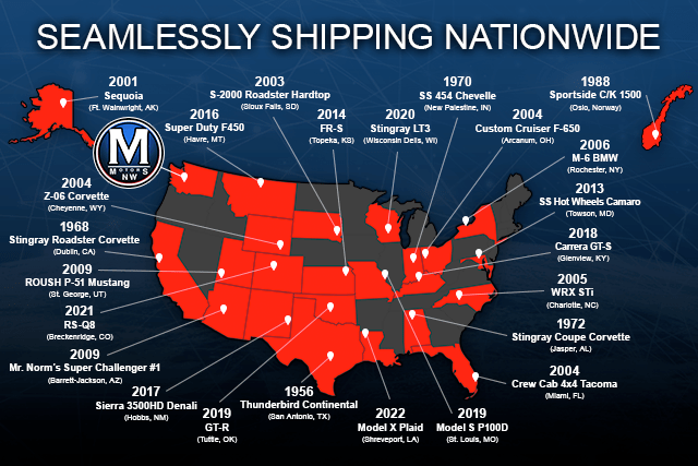 Motors Northwest Shipping Map