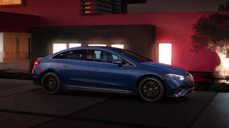 A side exterior view of the 2026 AMG® EQE Sedan