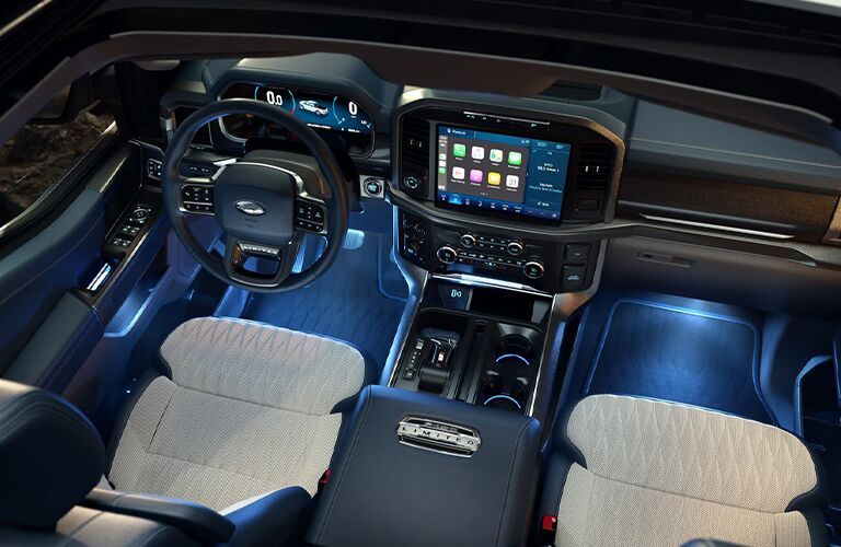 2021 Ford F-150 XLT front seats with ambient lighting