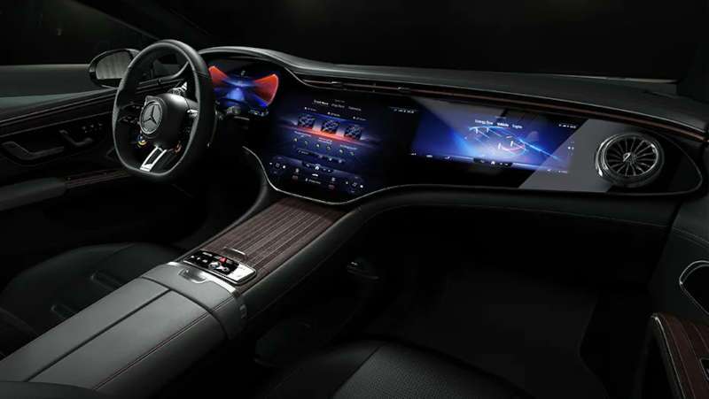The MBUX Hyperscreen in the 2025 Mercedes-Benz AMG® EQS Sedan.