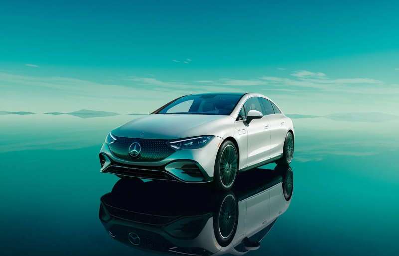 The front quarter exterior view of the 2026 EQE Sedan